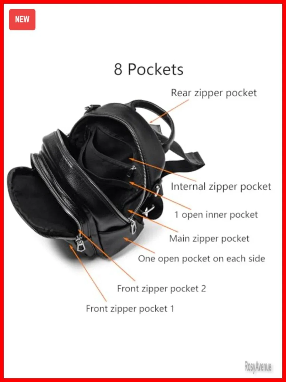 PU Leather Mini Backpack Purse 3-in-1 Handbag Travel Daypack